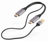 ADAPTOR video GEMBIRD, adaptor HDMI (T) la DisplayPort (T), 2m, rezolutie maxima 4K (3840 x 2160) la 60Hz, USB power, negru, &quot;A-HDMIM-DPM-01&quot; (timbru