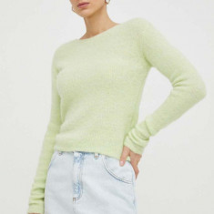 American Vintage pulover din amestec de lana femei, culoarea verde, light
