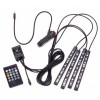 Set 4 Benzi LED Auto RGB, Telecomanda, Functie Sonora, Lumini Interior, 7 Culori, SMD