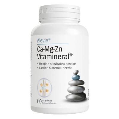 Ca-Mg-Zn Vitamineral 60 comprimate Alevia foto