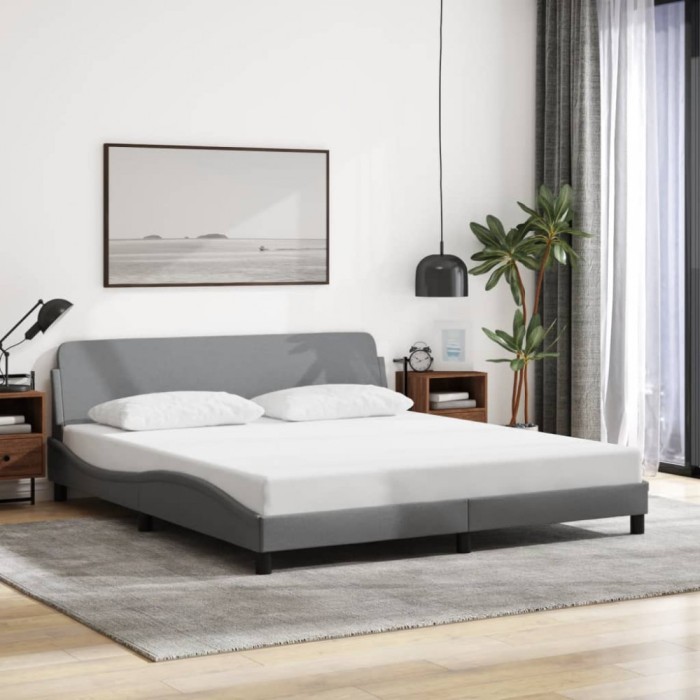 vidaXL Cadru de pat, Dover, gri deschis, 180x200 cm, textil 373225
