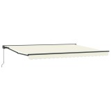 vidaXL Copertina Retractabila Manuala Crem 4 x 3.5 m Poliester Gradina Terasa Semicaseta