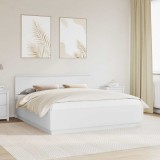 vidaXL Cadru de pat cu headboard Alb 180 x 200 cm Lemn compozit 3408138