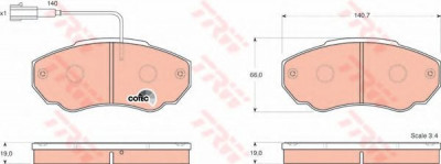 Set placute frana,frana disc FIAT DUCATO caroserie (244) (2002 - 2016) TRW GDB1517 foto