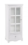 Cumpara ieftin Vitrina 1 usa 1 sertar din lemn alb antichizat Blanc 48.5 cm x 32 cm x 114 h