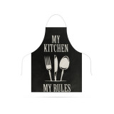 Sort de Bucatarie - My Kitchen, My Rules - 68 x 52 cm - Negru
