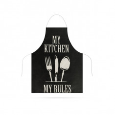 Sort de Bucatarie - My Kitchen, My Rules - 68 x 52 cm - Negru