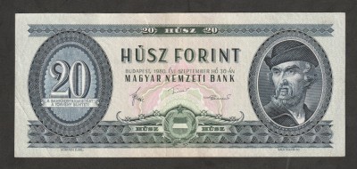 Ungaria, 20 forint 1980, XF _Gheorghe Doja_C 359 _093177 foto