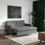 vidaXL Canapea extensibilă Gri &icirc;nchis Țesătură 42033339