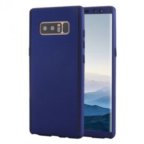 Husa de protectie pentru samsung galaxy a3 2017 full cover 360 albastru + folie de protectie