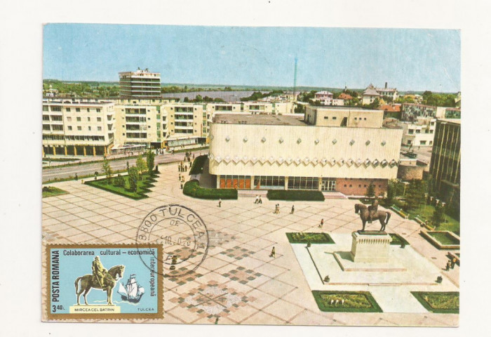 CA10 - Carte Postala -Tulcea, Piata civica , circulata 1980