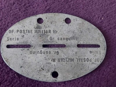 Rom&amp;acirc;nia Infanterie Războiul Rece,PLACUTA DE IDENTIFICARE MILITARI IN RAZBOI foto