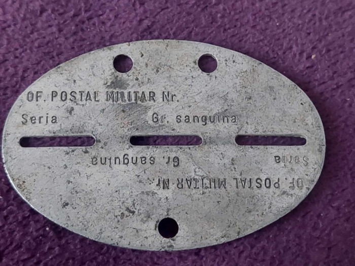 Rom&acirc;nia Infanterie Războiul Rece,PLACUTA DE IDENTIFICARE MILITARI IN RAZBOI