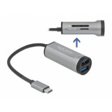 HUB USB 3.2-C Gen 1 la 2 x USB-A + SD + Micro SD Slot, Delock 64115*