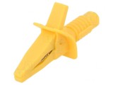 Bornă crocodil galbenă 10A 25mm cu soclu 4mm