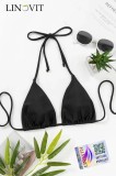 Sutien de baie Linovit&reg;, Cupe triunghiulare, Buret detasabil, Negru - Black, S