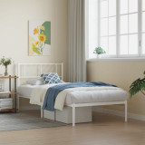 Cadru de pat din metal cu tablie, alb, 107x203 cm GartenMobel Dekor, vidaXL