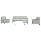 VidaXL Set de canapele cu perne, 4 piese, gri deschis, catifea