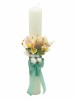 Lumanare Nunta Botez Personalizata Nume Data, Plante Naturale, Bumbac, 40cm, Multicolor