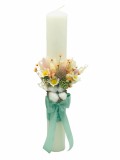 Lumanare pentru Nunta sau Botez, Personalizabila cu nume si data, Plante Naturale Uscate, Bumbac, Eventissimi, 40 cm, Multicolor, Eventissimi&reg;