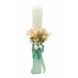Lumanare pentru Nunta sau Botez, Personalizabila cu nume si data, Plante Naturale Uscate, Bumbac, Eventissimi, 40 cm, Multicolor