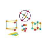 Set educativ de constructie STEAM pentru forme 3D, 70 piese, Bufnitel