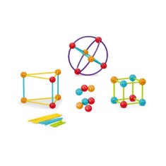 Set educativ de constructie STEAM pentru forme 3D, 70 piese