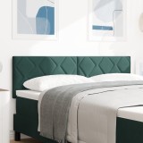 vidaXL Cap de Pat LED Verde &Icirc;nchis Set de 2 Verde &Icirc;nchis Țesătură, Lemn