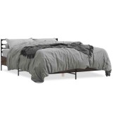 Cumpara ieftin Cadru de pat, stejar maro, 150x200 cm, lemn prelucrat si metal