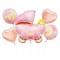 Set 5 baloane folie Baby Carriage pentru petrecerea baby shower, roz-auriu