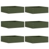 VidaXL Margine pentru gazon 6 pcs Verde măsliniu 40 x 40 x 13 cm Oțel 874709