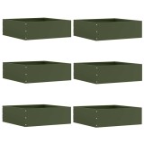 vidaXL Margine pentru gazon 6 pcs Verde măsliniu 40 x 40 x 13 cm Oțel 874709