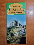 Masivul ceahlaul - harta turistica - din anul 1981-1982 - dimensiunii 66/46 cm