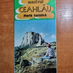 masivul ceahlaul - harta turistica - din anul 1981-1982 - dimensiunii 66/46 cm