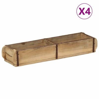 vidaXL Tăvi, 4 buc., 60,5x15x9 cm, lemn masiv reciclat foto