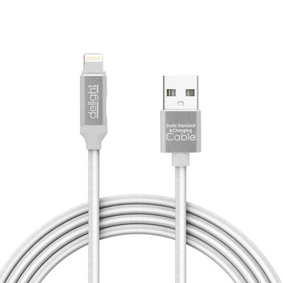 Cablu de date 2in1 iPad iPhone lightning 1m 2A argintiu delight foto