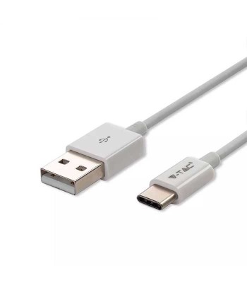 Cablu USB Type C 1m 2.4A alb SILVER EDITON V-TAC SKU-8486 foto