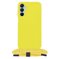 Husa cu snur compatibila samsung galaxy a15, prindere la gat reglabila, crossbody, yellow foto