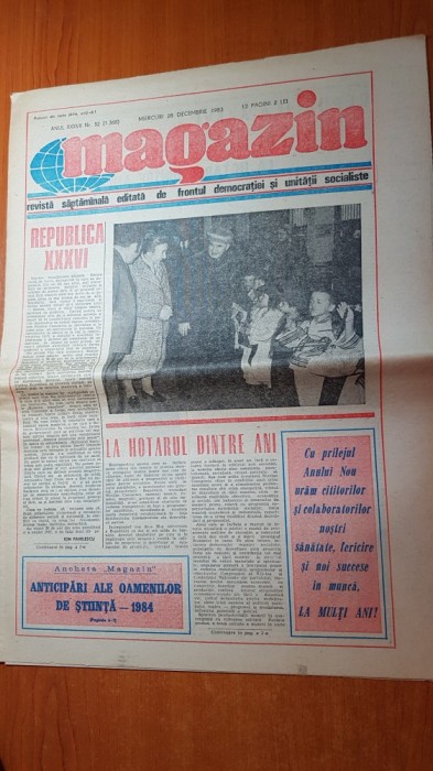 ziarul magazin 28 decembrie 1983-numar cu ocazia anului nou