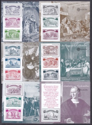 DB1 Portugalia 1992 Columb Descoperirea Americii Europa 6 MS MNH foto