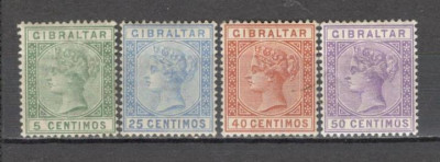 Gibraltar.1889 Regina Victoria filigran 1 4 buc. SG.2 foto