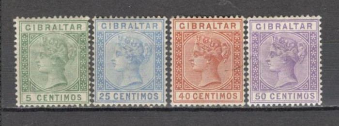 Gibraltar.1889 Regina Victoria filigran 1 4 buc. SG.2