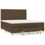 Cumpara ieftin Pat continental cu saltea maro inchis 180x200cm material textil