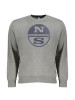 Bluză bărbați cu decolteu la baza g&acirc;tului și imprimeu cu logo, Gri, L, 2XL, M, S, XL