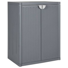 vidaXL Dulap de depozitare pentru grădină, gri, 65x45x88 cm, PP ratan 364062