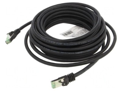 Patch cord S/FTP Cat 8.1 Cu LSZH negru 7.5m foto