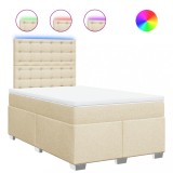 Cumpara ieftin Pat continental cu saltea, crem, 120x190 cm, textil
