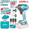 TOTAL - MASINA DE INSURUBAT CU IMPACT 2 IN 1 CU ACUMULATOR 20V- MOTOR FARA PERII (INCLUDE 2 ACUMULAT PowerTool TopQuality