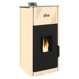 Termosemineu pe peleti Ferroli Mirano Pellet Pro, 24 kW, tabla otel, bej