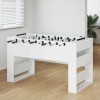 Masa de Foosball Alb 146,5 x 74 x 85 cm Lemn prelucrat